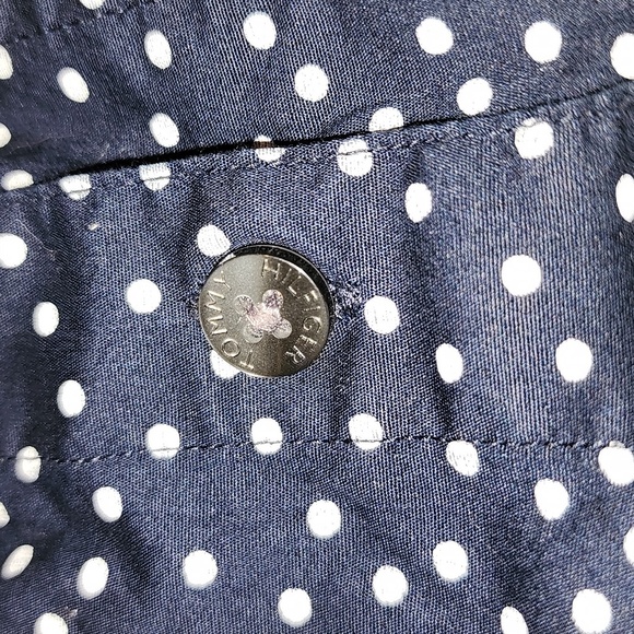 Tommy Hilfiger Short Sleeve Tapered Navy Polka Dot Top, Pre-loved in EUC - Picture 12 of 12